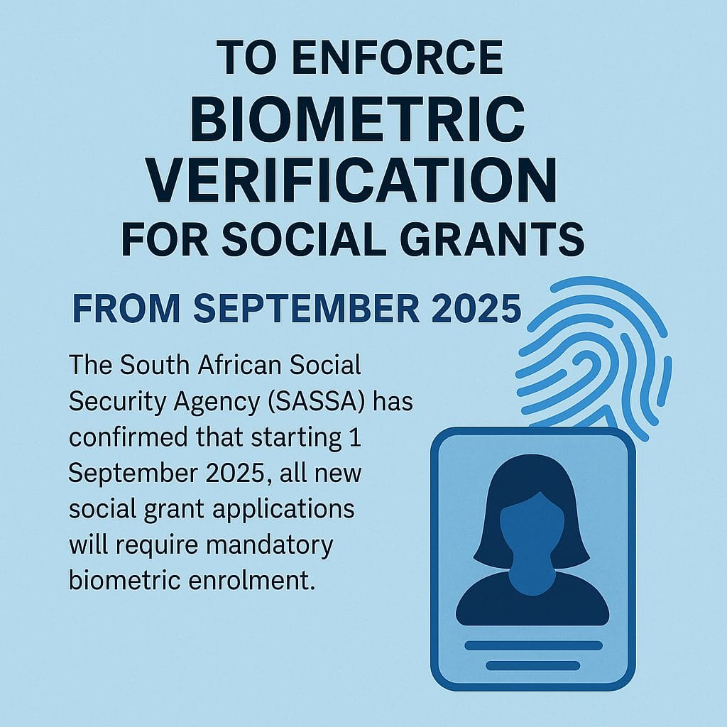 IMPORTANT SASSA Announces Biometrics for September