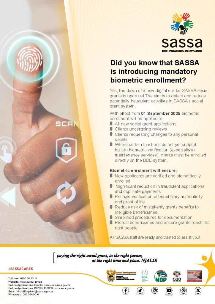 sassa biometric