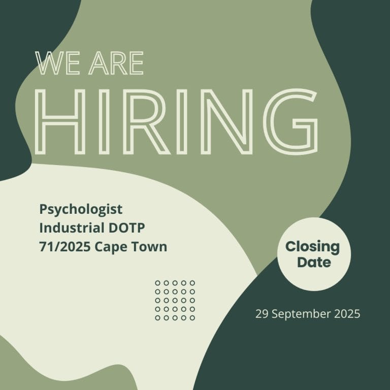 Psychologist Industrial DOTP 71/2025 Cape Town