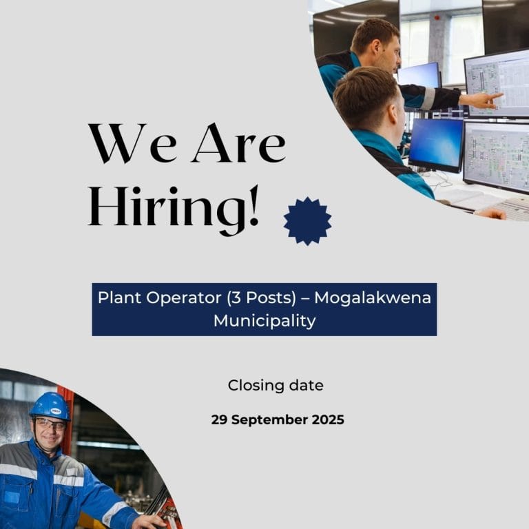 Plant Operator (3 Posts) – Mogalakwena Municipality